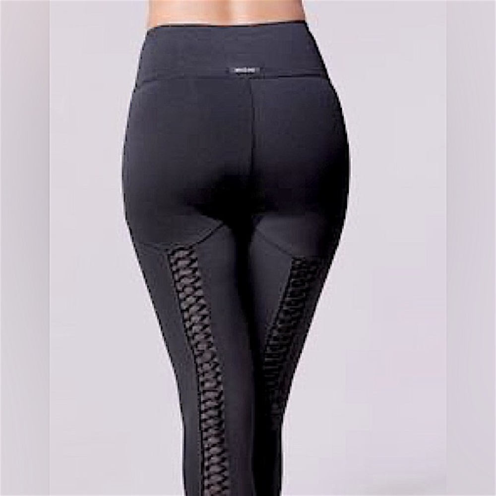 Michi Leggings Nero Lace Up Pants Womens Small Workout Yoga Black Pilates 2 4 6
